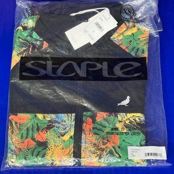 🆕 Jeff Staple Lightweight Jacket Black/Multi-Color Mens Size XS Fast Shipping - Picture 2 of 6